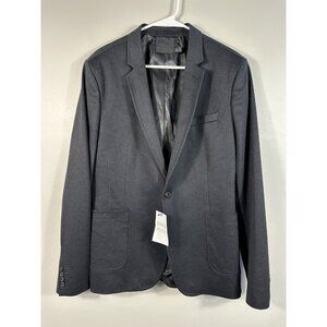 ASOS Blazer Mens 42 Black‎ Glen Plaid Stretch Sport Coat NEW